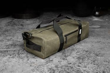 Nobull Waxed Canvas Traditional Men's Duffle Olive | Australia (GU8046)